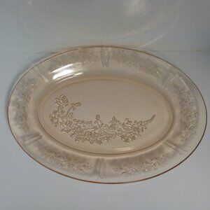 Federal Glass Pink Sharon Oval Serving Platter.